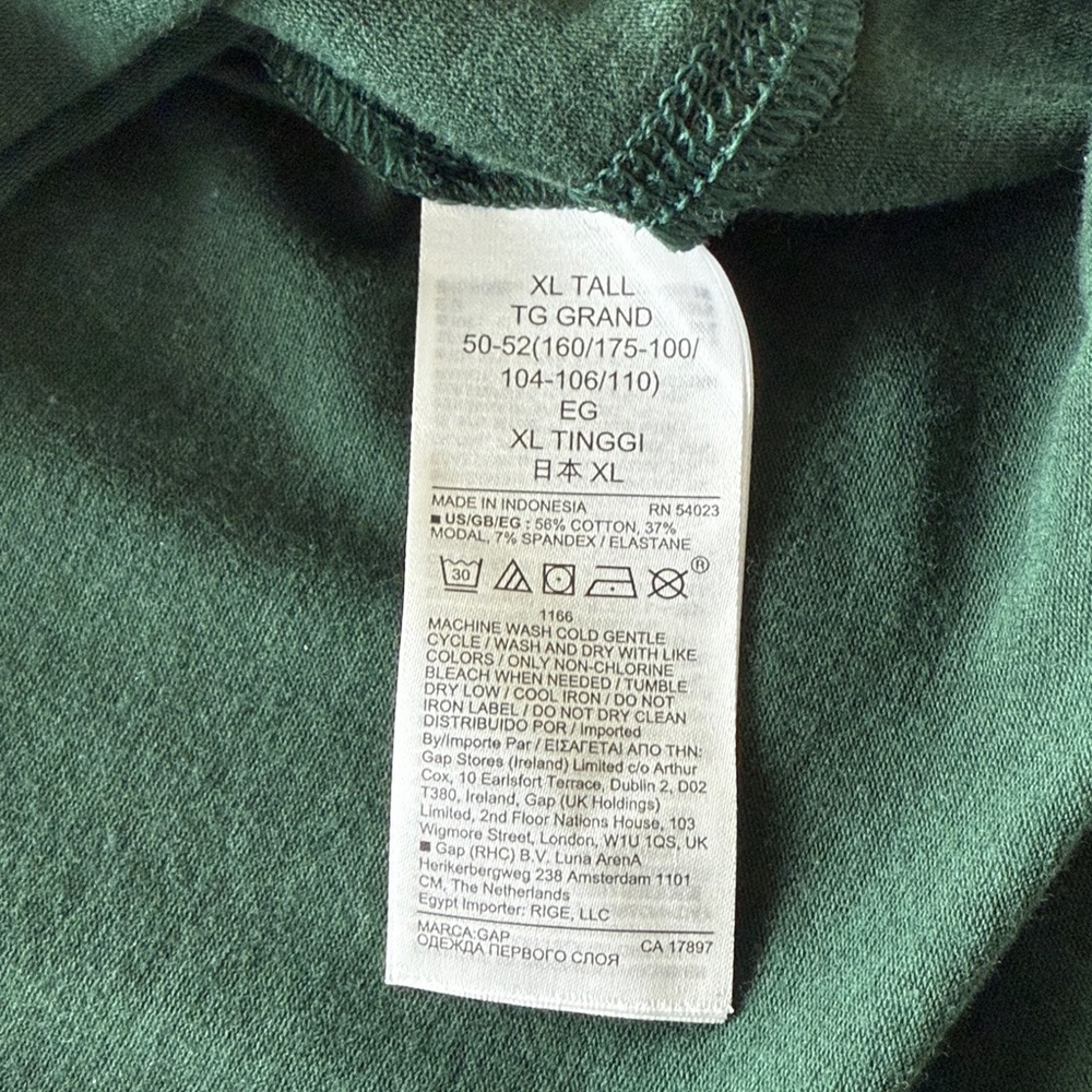 GAP Classic Green Long Sleeve Feather Turtleneck Women's Top, Size XL Tall NWT - Picture 6 of 8